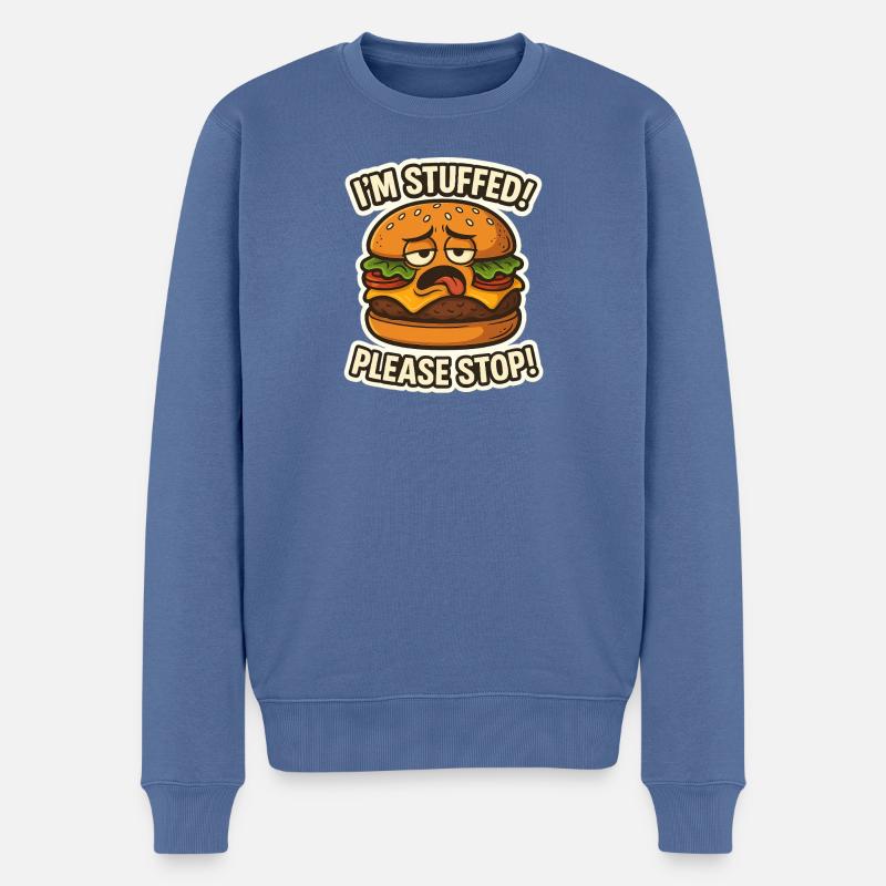 Ich bin gefüllter Hamburger - Männer Premium Bio Pullover - Taubenblau