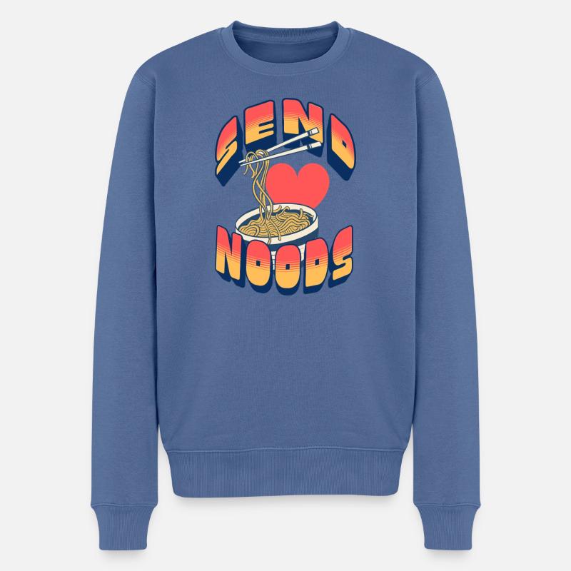 Schicken Sie Noods - Männer Premium Bio Pullover - Taubenblau