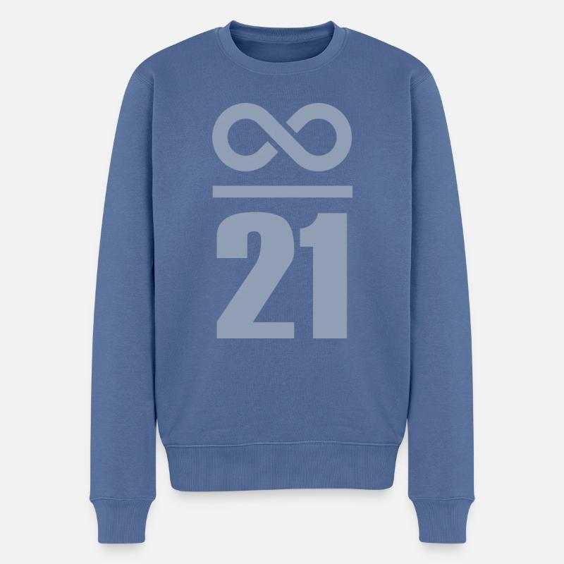 Unendlich durch 21 Millionen Bitcoin - Männer Premium Bio Pullover - Taubenblau