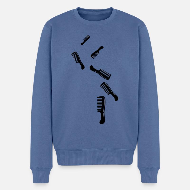 Icône de coiffeur peigne - Pull Premium bio Homme - bleu pigeon