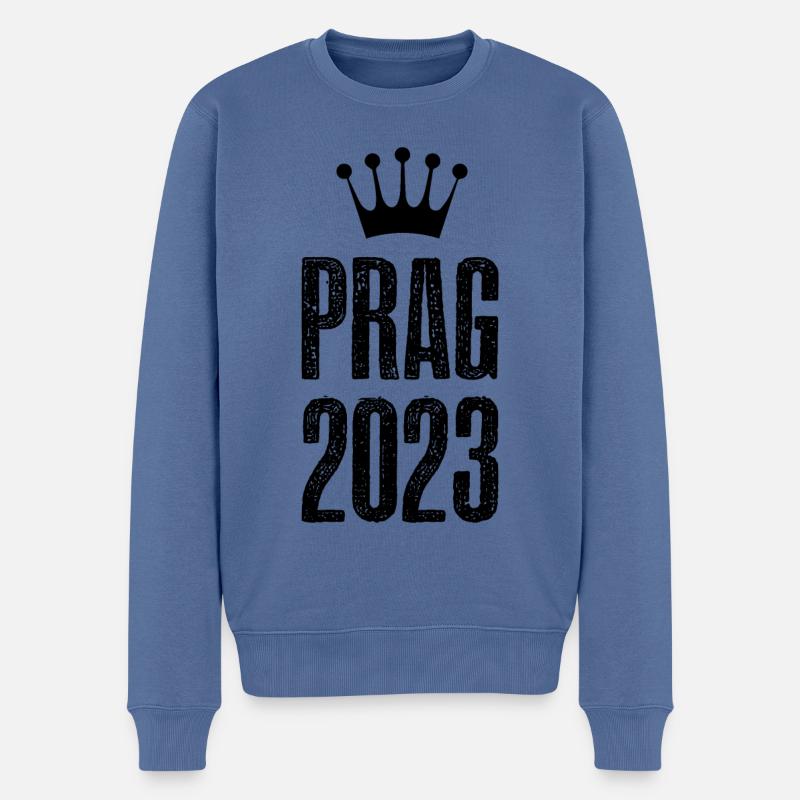 Prag 2023 Krone - Männer Premium Bio Pullover - Taubenblau
