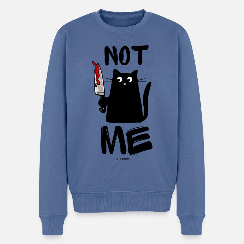NICHT ICH! - Männer Premium Bio Pullover - Taubenblau