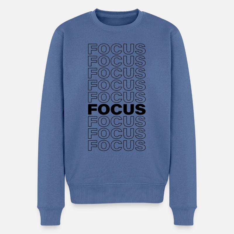 Focus - Männer Premium Bio Pullover - Taubenblau