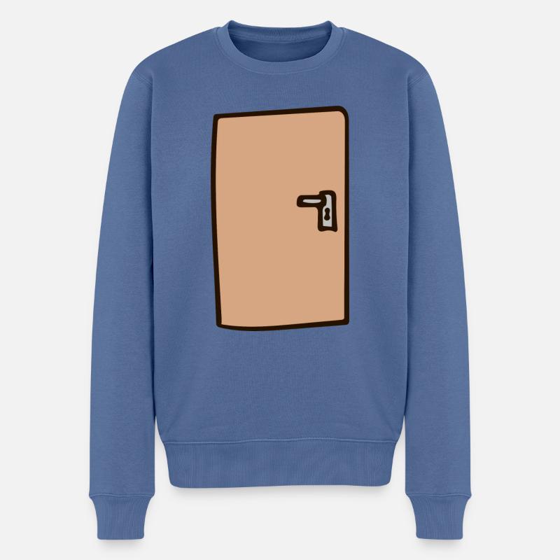Tür - Männer Premium Bio Pullover - Taubenblau