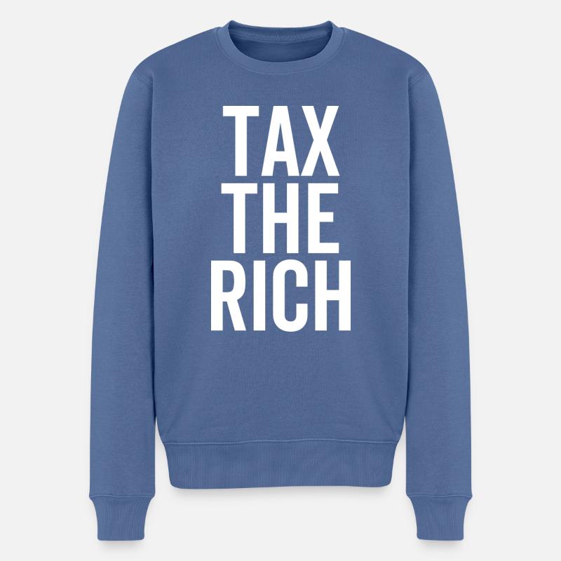 Steuer die Reichen - Männer Premium Bio Pullover - Taubenblau