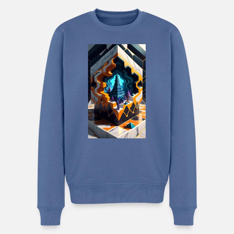 Kosmische Elemente - Männer Premium Bio Pullover - Taubenblau
