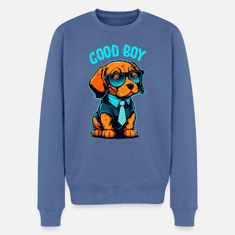 Good Boy Hundewelpe - Männer Premium Bio Pullover - Taubenblau