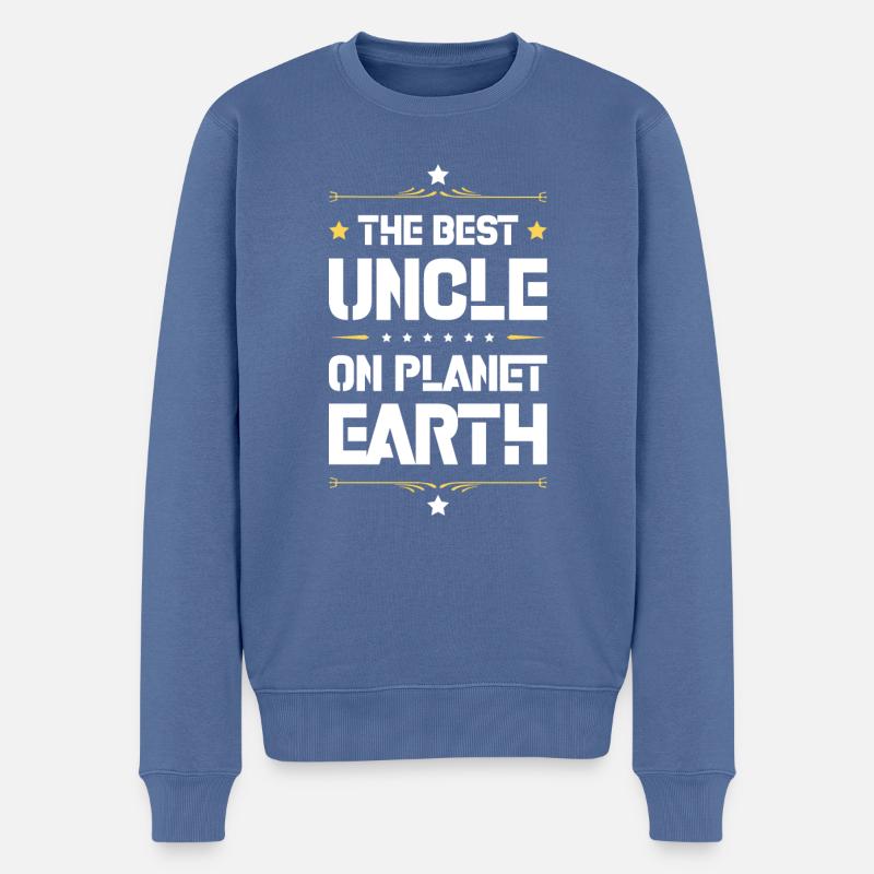 Bester Onkel Spruch - Männer Premium Bio Pullover - Taubenblau