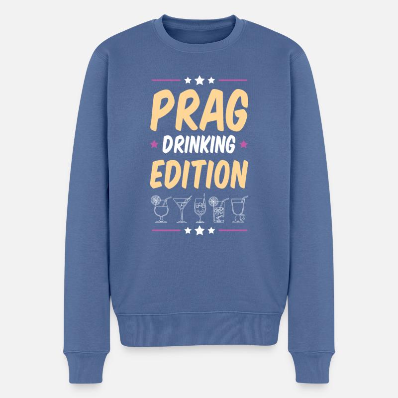 Soirée arrosée à Prague - Pull Premium bio Homme - bleu pigeon