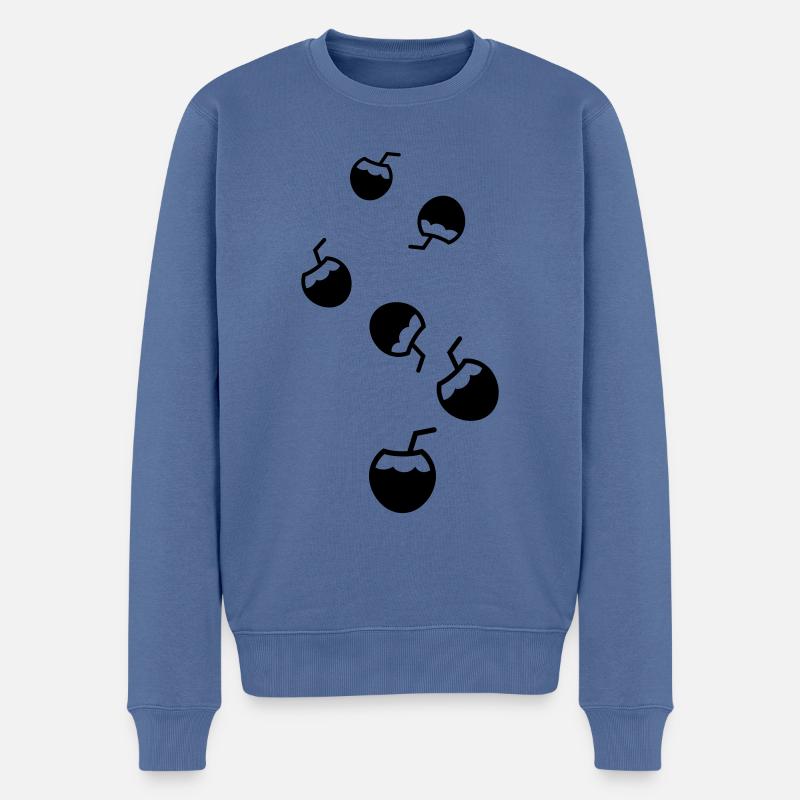 Kokos Icon Symbol - Männer Premium Bio Pullover - Taubenblau