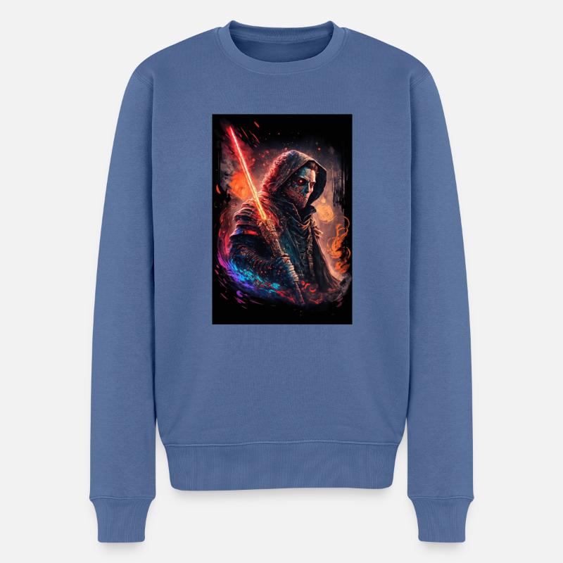 Lyssværd - Økologisk premium-sweatshirt til mænd - dueblå