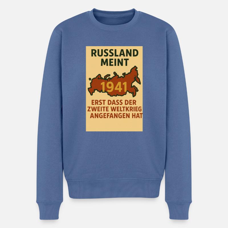 Russand 1941 Wisso? - Männer Premium Bio Pullover - Taubenblau
