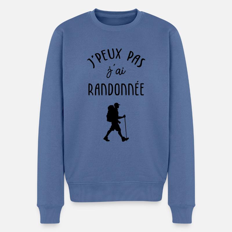 Ich kann nicht wandern. - Männer Premium Bio Pullover - Taubenblau
