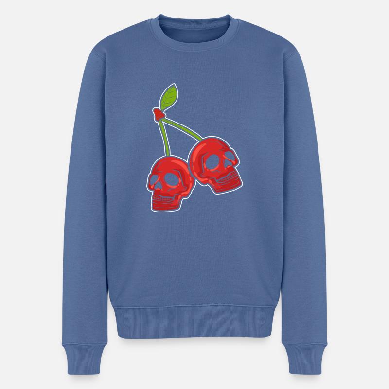 Kirschschädel Tätowierer Gift - Männer Premium Bio Pullover - Taubenblau