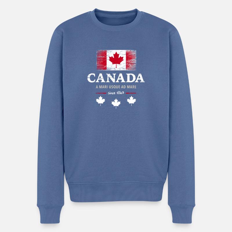 Canada Ottawa Ahornblatt Maple Leaf Kanada Amerika - Männer Premium Bio Pullover - Taubenblau