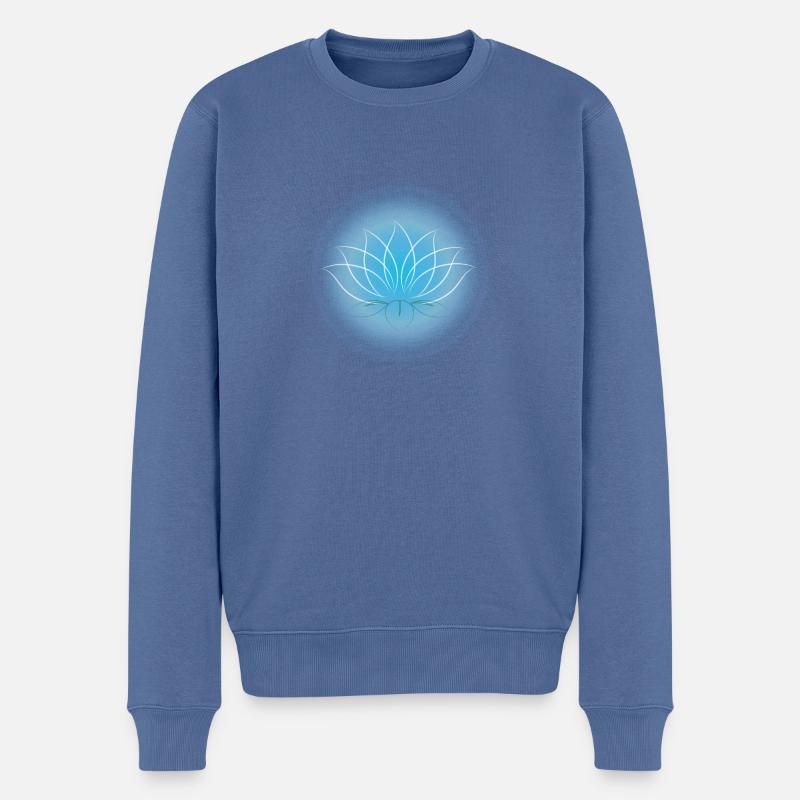 Lotus - Männer Premium Bio Pullover - Taubenblau