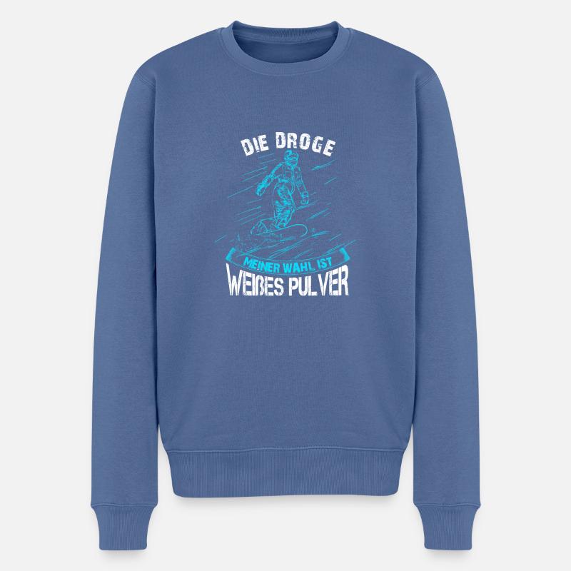 Droge snowboarden - Männer Premium Bio Pullover - Taubenblau
