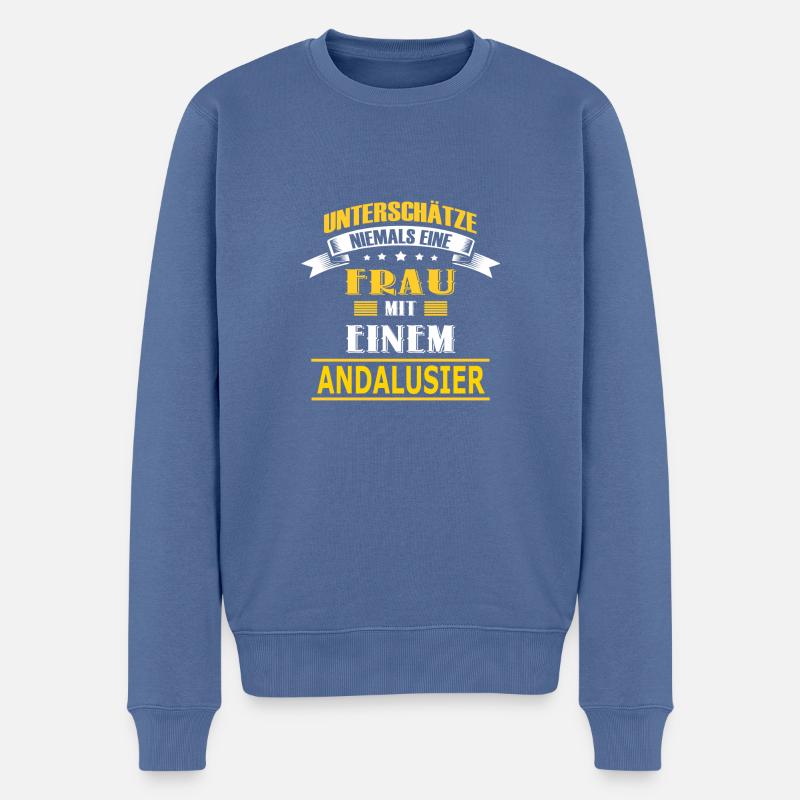 ANDALUSIER - Männer Premium Bio Pullover - Taubenblau