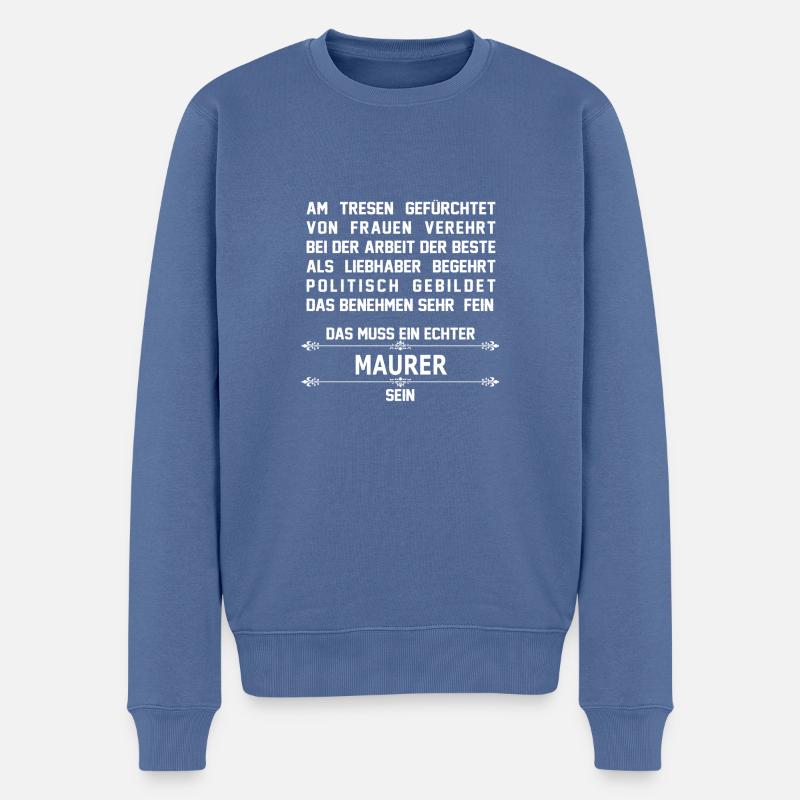 maurer - Männer Premium Bio Pullover - Taubenblau