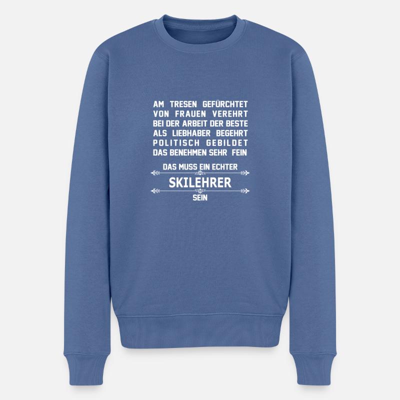 skilehrer - Männer Premium Bio Pullover - Taubenblau