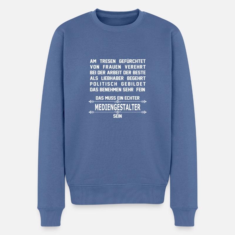 mediengestalter - Männer Premium Bio Pullover - Taubenblau
