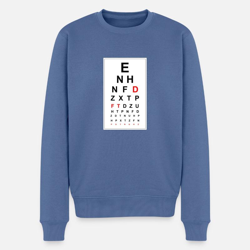 Sehtest Zitat - Männer Premium Bio Pullover - Taubenblau