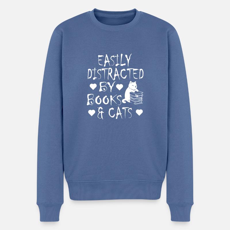 Chat Katze - Pull Premium bio Homme - bleu pigeon
