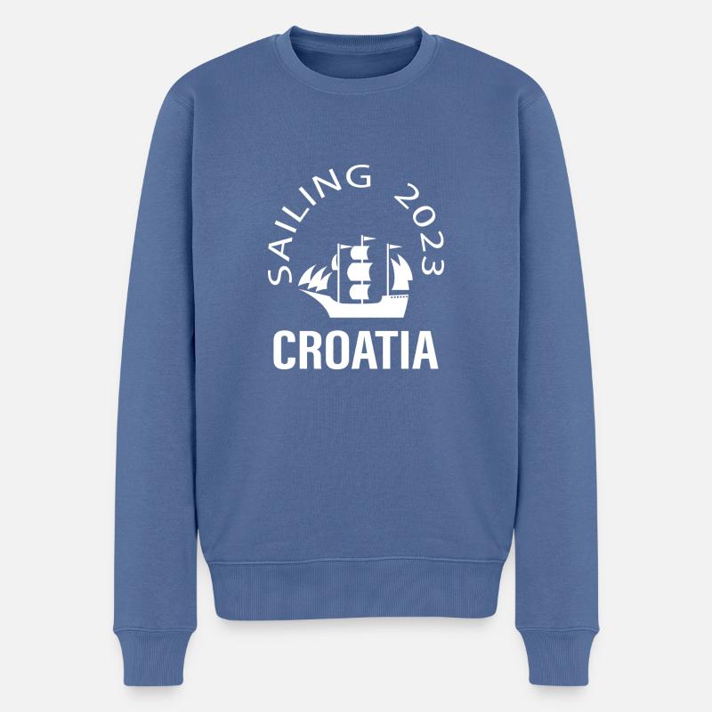 Sailing Croatia Cruiseshirt - Männer Premium Bio Pullover - Taubenblau