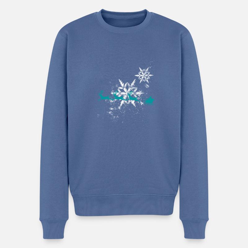 Weihnachten - Männer Premium Bio Pullover - Taubenblau