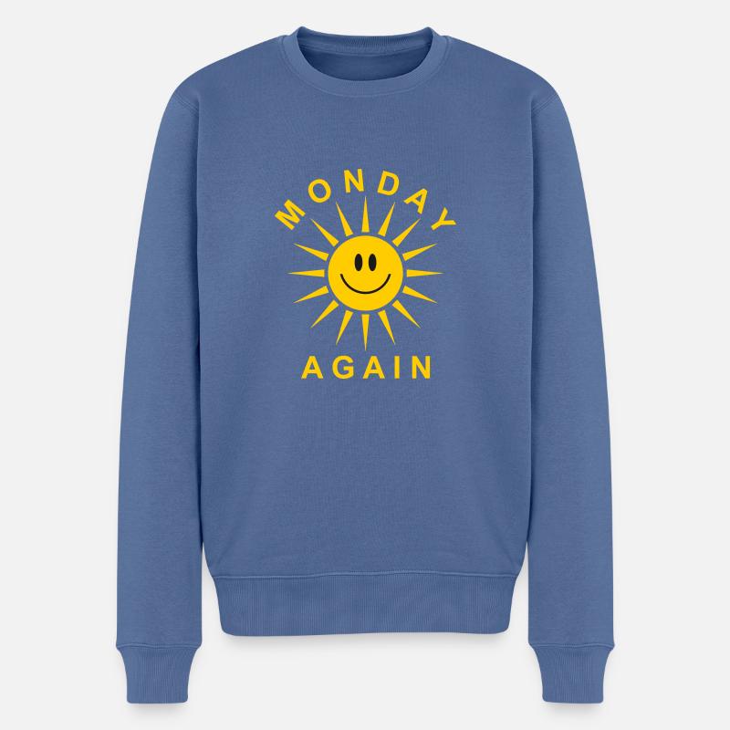 Wieder Montag - Männer Premium Bio Pullover - Taubenblau