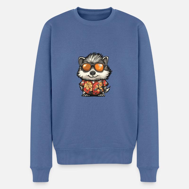 hérisson bande dessinée été frais - Pull Premium bio Homme - bleu pigeon