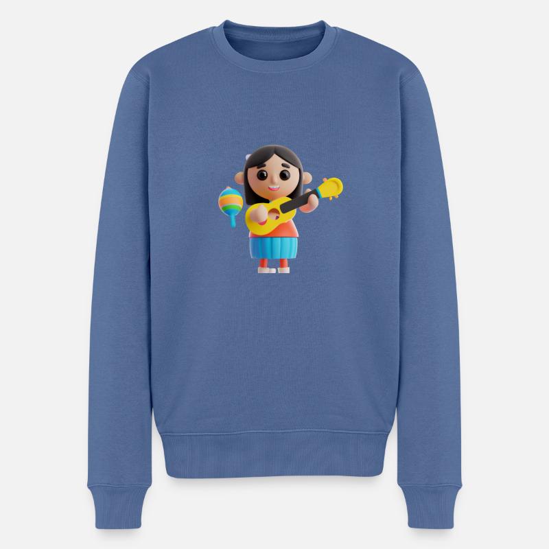 LUSTIG 14 - Männer Premium Bio Pullover - Taubenblau