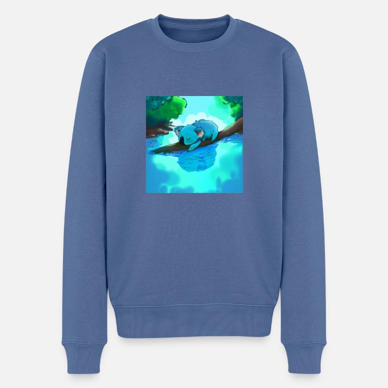 Koaler im Wasser - Männer Premium Bio Pullover - Taubenblau
