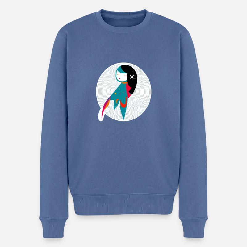 vierge abstrait - Pull Premium bio Homme - bleu pigeon