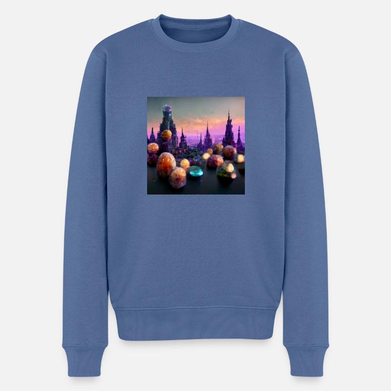 Ville de cristal - Pull Premium bio Homme - bleu pigeon