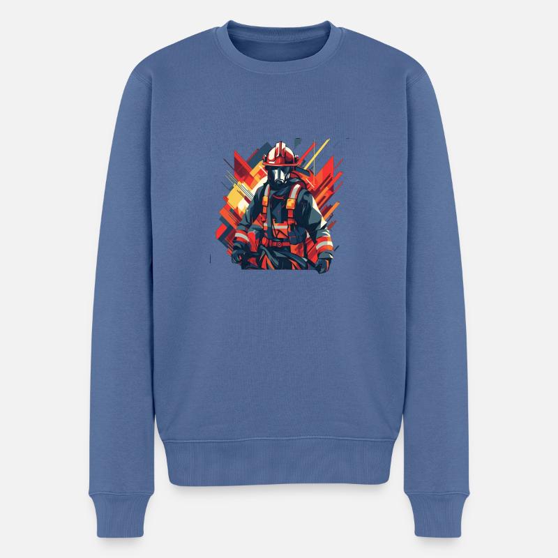Helden des Feuers - Männer Premium Bio Pullover - Taubenblau