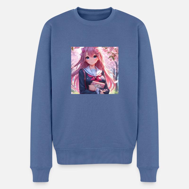 École d’anime - Pull Premium bio Homme - bleu pigeon