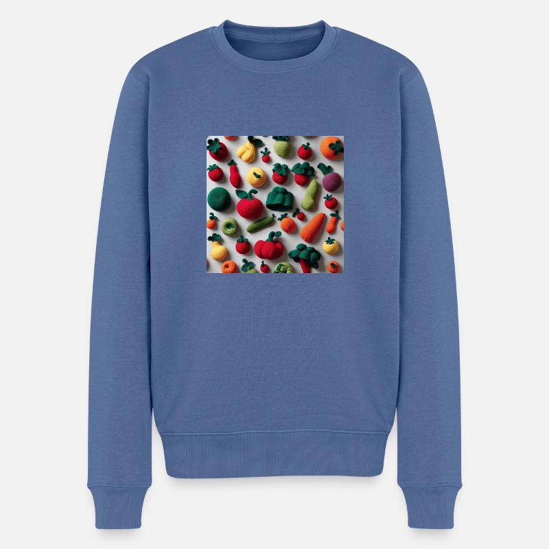 Gemüse - Männer Premium Bio Pullover - Taubenblau