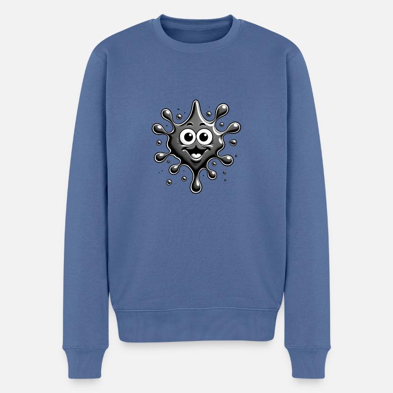Tache d’encre avec le visage - Pull Premium bio Homme - bleu pigeon