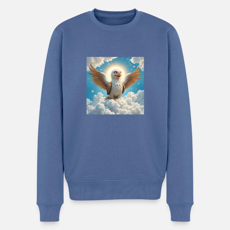 AdlerWolke - Männer Premium Bio Pullover - Taubenblau