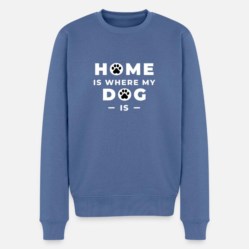 Home is where my Dog is - Männer Premium Bio Pullover - Taubenblau