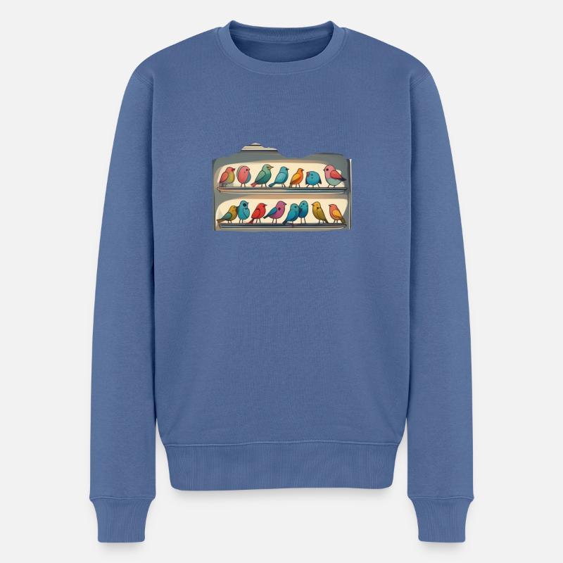 Some Birds in a fridge - Männer Premium Bio Pullover - Taubenblau