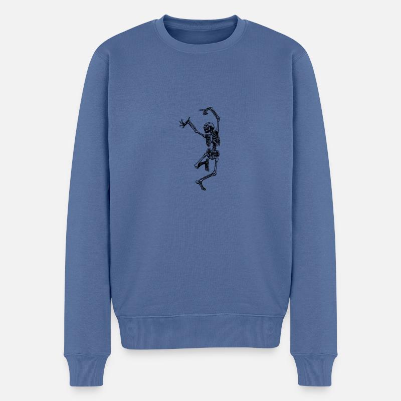 Tanzenden Skelett - Männer Premium Bio Pullover - Taubenblau