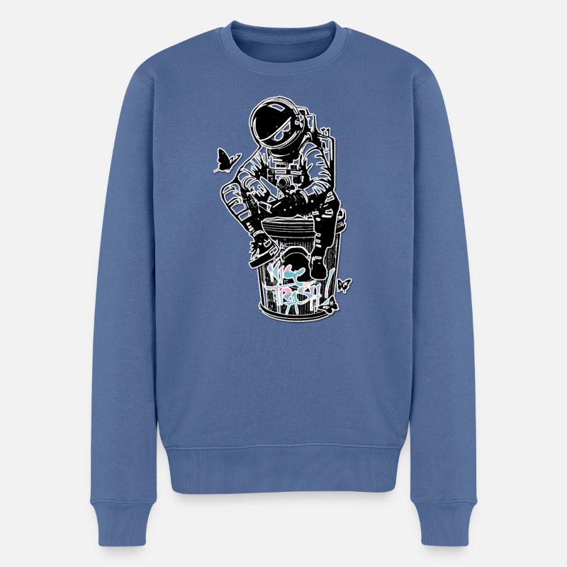 NICEastronautimnautikstudiumTRASH - Männer Premium Bio Pullover - Taubenblau