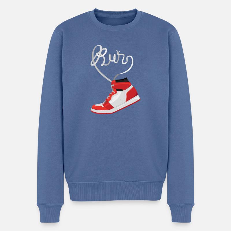 Run - Männer Premium Bio Pullover - Taubenblau