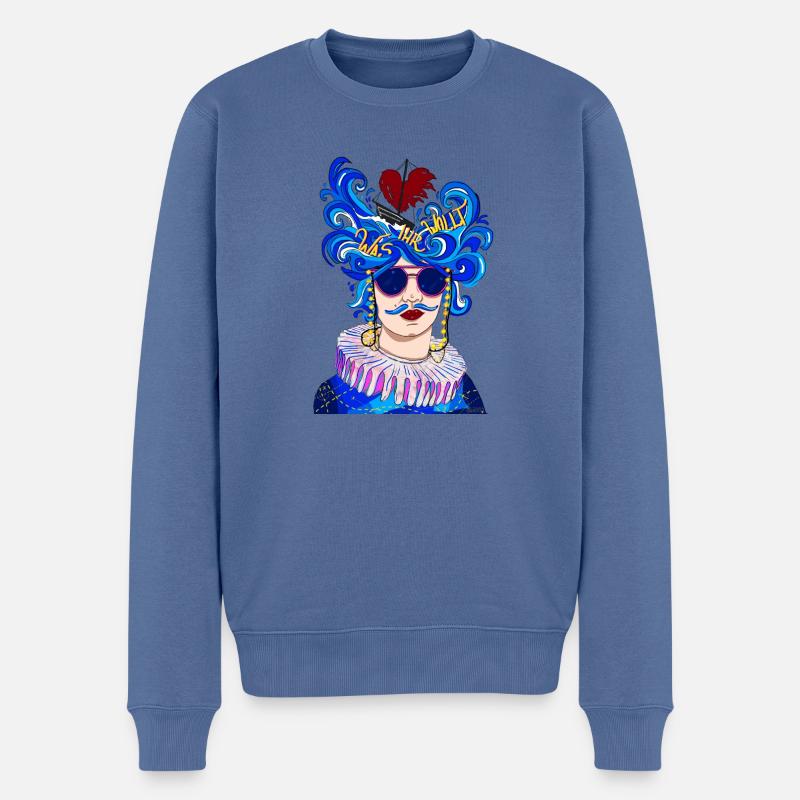 Was ihr wollt - Männer Premium Bio Pullover - Taubenblau