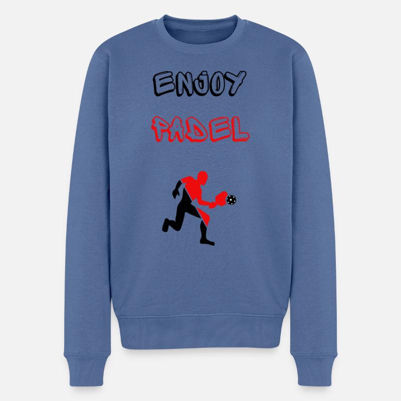 Genießen Sie Padel - Männer Premium Bio Pullover - Taubenblau