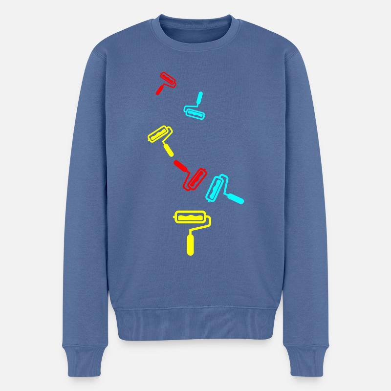 Maler Silhouette icon - Männer Premium Bio Pullover - Taubenblau