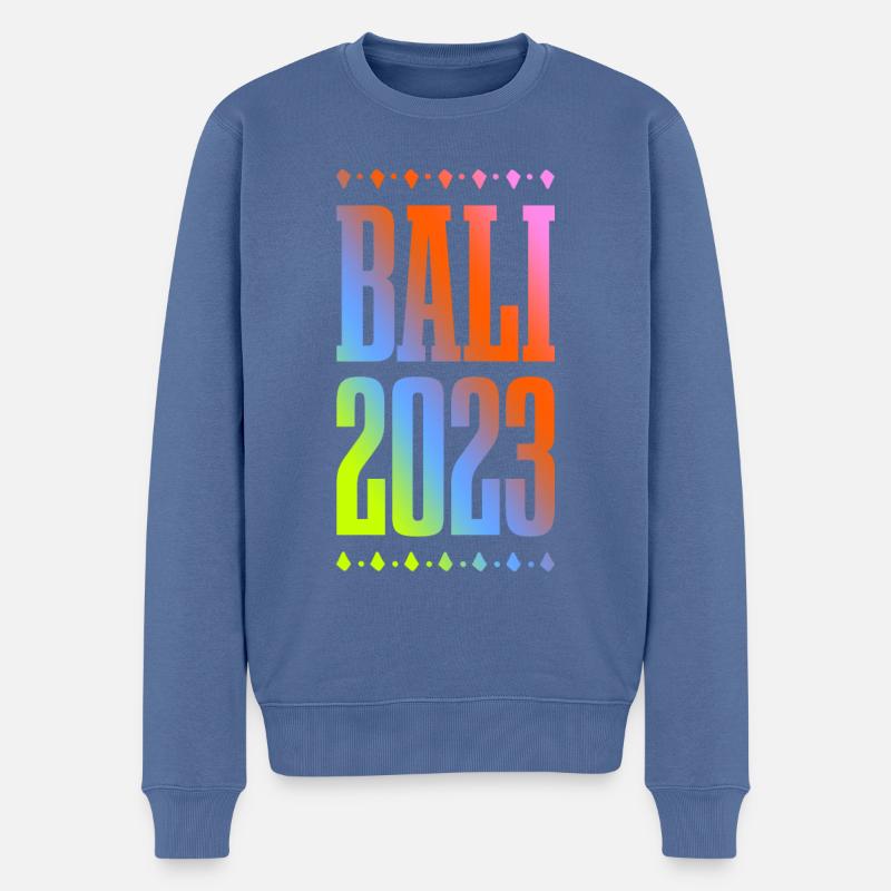 Bali 2023 - Männer Premium Bio Pullover - Taubenblau