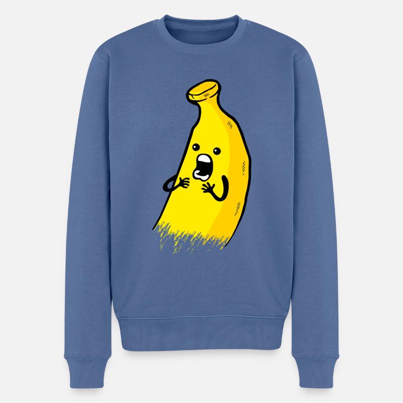Banane funky - Pull Premium bio Homme - bleu pigeon